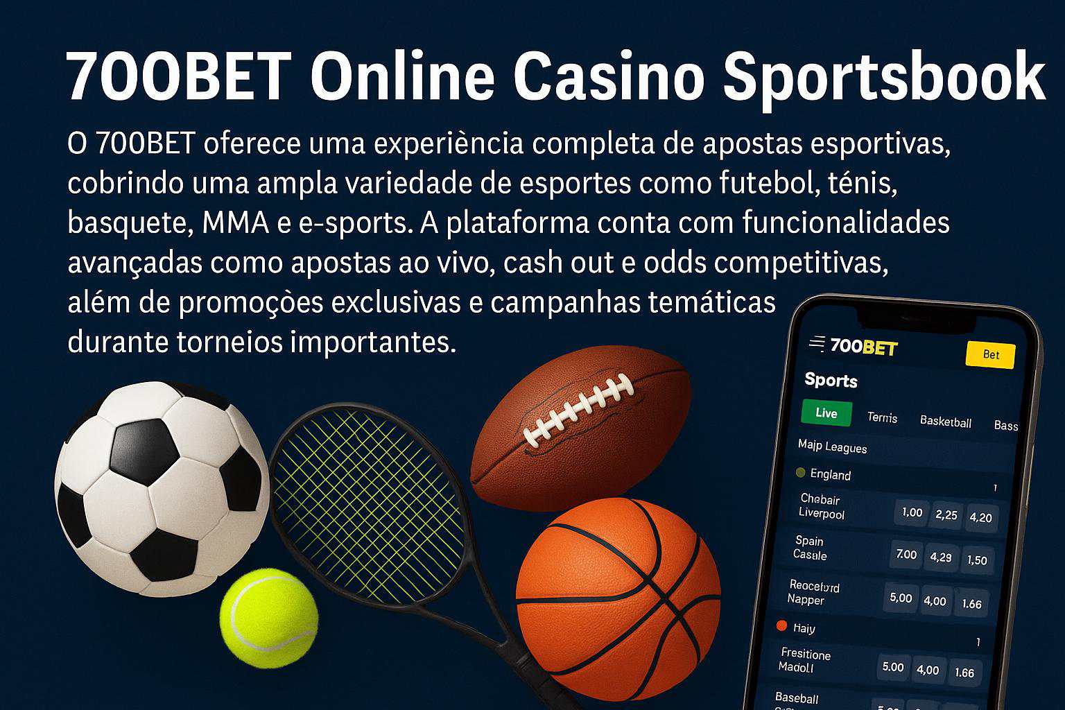 Apostas esportivas no cassino online 700BET 